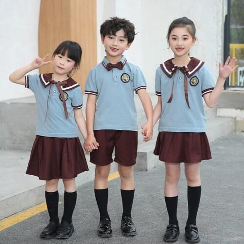 Childrens School Uniform Student Primary School Boys Kawaii Clothes Sailor Suit Fashion Performance Cheerleader Pleated Skirt