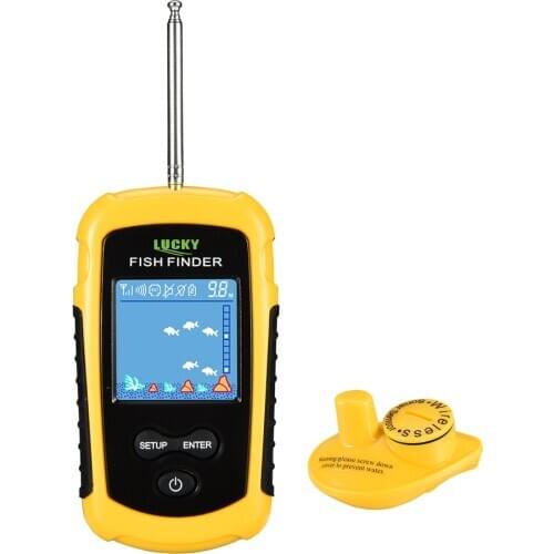 LUCKY Sonar wireless fish finder FFCW1108-1 120m Wireless Fishing Alarm Deeper Finder Alarm 40M/130FT deeper fishfinder
