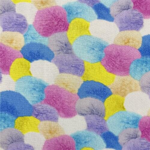 Cotton Fabric Color Cute Plush Ball Cartoon Sewing Cloth baby Dress Clothing Textile Tissue Patchwork Mask headscarf