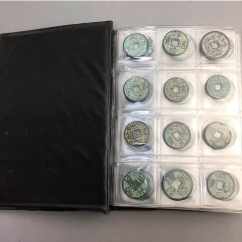 Chinese antiques collection appreciation square mouth copper coins 120 pieces (the outer skin color is random)