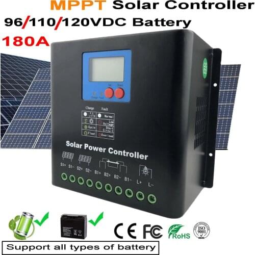 180A mppt Solar Controller LCD PV panel Battery Charge Controller 96V 110V 120V can custom-made solar system controller