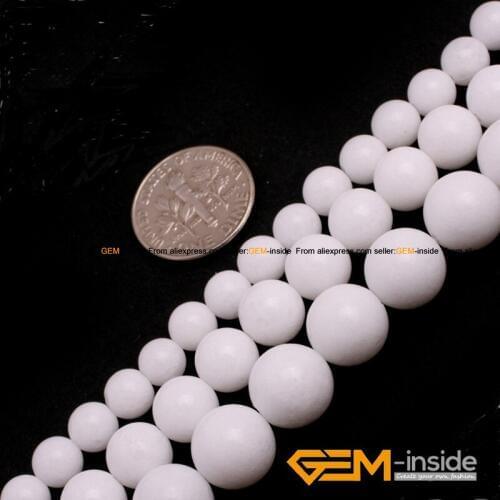 Round Porcelain White Jades Beads Fashion Jewelry Bead For Jewelry Making Strand 15" DIY Bracelet Necklace Jewelry Loose Bead