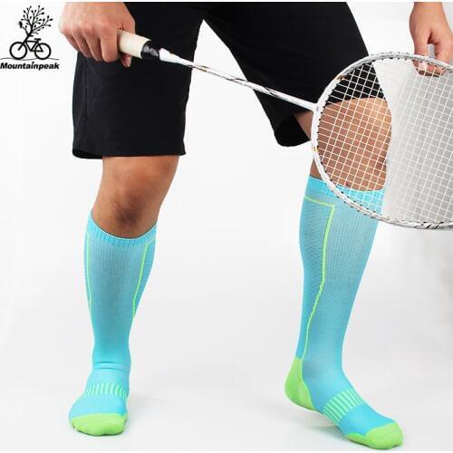 Men Women Football Socks For Badminton Riding Running High Socks Marathon Compression Stocking Breathable Quick Dry MP036