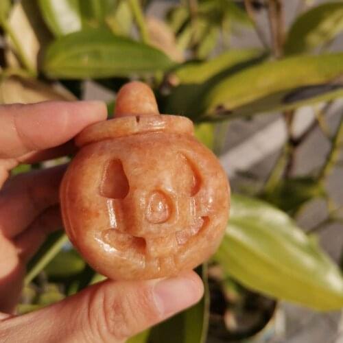 Natural jade carved pumpkins for Halloween decorations