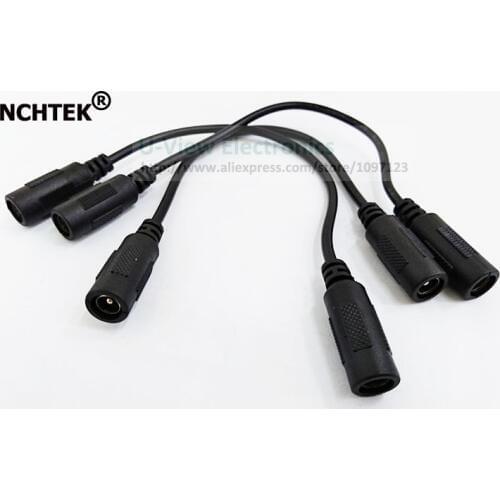 NCHTEK Dual DC 5.5x2.1mm Female To Female Power Connector Cable For CCTV Systems/Free shipping/10PCS