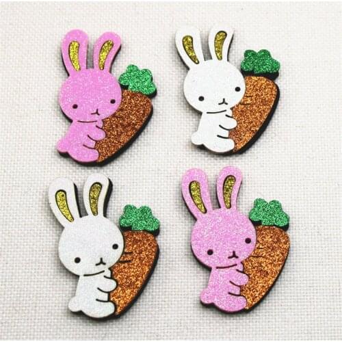 6CM Non-woven patches Rabbit with radish Appliques for clothes Sewing Supplies DIY craft ornament