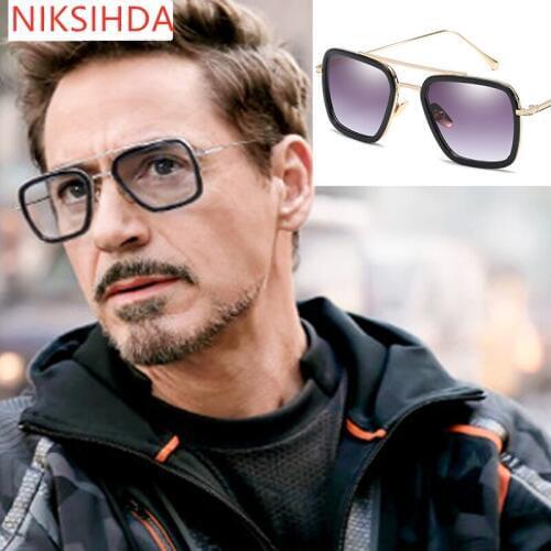2019 NIKSIHDA New Iron Man Sunglasses Square Sunglasses Fashion Fishing Sunglasses Sports Glasses for Men and WomenUV400