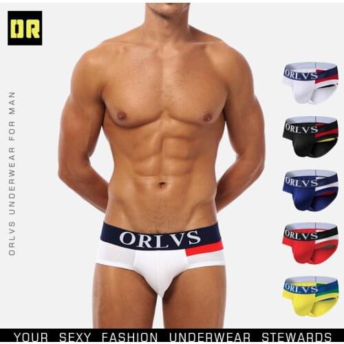 ORLVS Mens Underwear Briefs Sexy Man Underwear Penis Pouch Low Waist Gay Bikini Underpants Panties Breathable Male Briefs