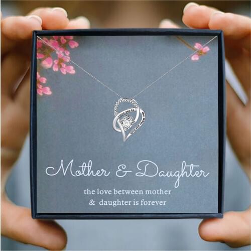 Mother Daughter Necklace i love you to the moon and back Heart Necklace Mothers Day Jewelry Birthday Gift