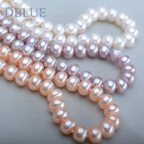 Freshwater pearl necklace, thick steamed buns, round pearls, almost flawless strong light, fashion, light luxury, jewelry SP62
