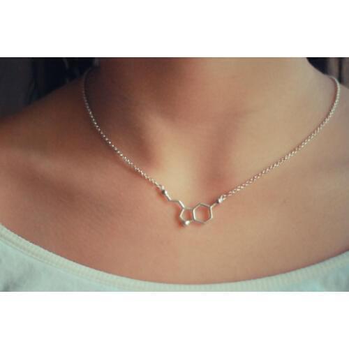 Wholesale Unique Serotonin Molecule Structure Necklace Molecule BioChemistry Structure Pendant for men free shipping 20pcs/lot