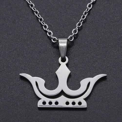 Crown Stainless Steel Charm Necklace for Women Fashion Jewelry Necklaces Dainty Steel Necklaces Accept OEM Order Wholesale