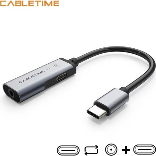 CABLETIME USB C OTG Adapter to 3.5mm Jack Aux Type-C Digital Converter for Xiaomi Mi 10 Oneplus 7 Huawei p30 N372