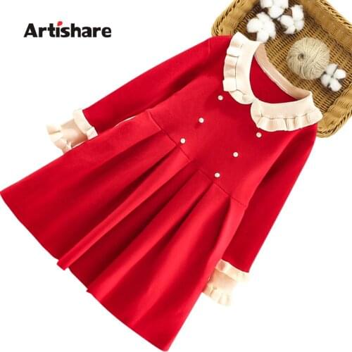 Girls Sweater Dress Solid Color Girls Knitted Dresses Spring Autumn Kid Dress Casual Style Girls Clothing 6 8 10 12 14