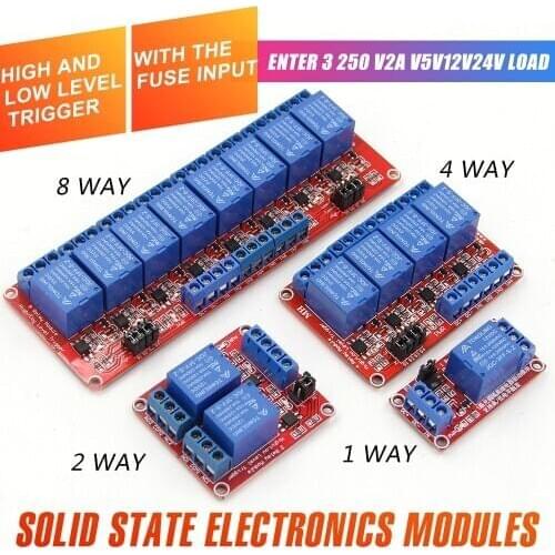 WAVGAT 24V 1 2 4 8 Channel 4 Road Relay Module with Optocoupler Isolation Supports High and Low Trigger