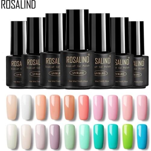 ROSALIND Gel 7ML Black Bottle Gel Nail Polish Colorful 58 Colors 31-58 LED base top coat Soak off gel lacquer