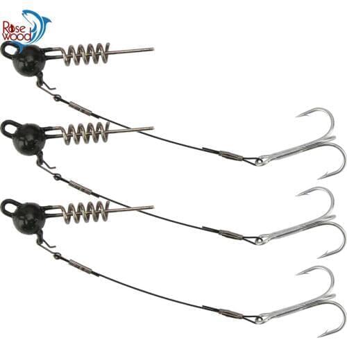 ROSEWOOD New Style Fishing Hooks Set Flexhead Pike Jig Head Hooks Sea Fishing Hook Jigging Hook 7g to 50g Screwball Jig Rig