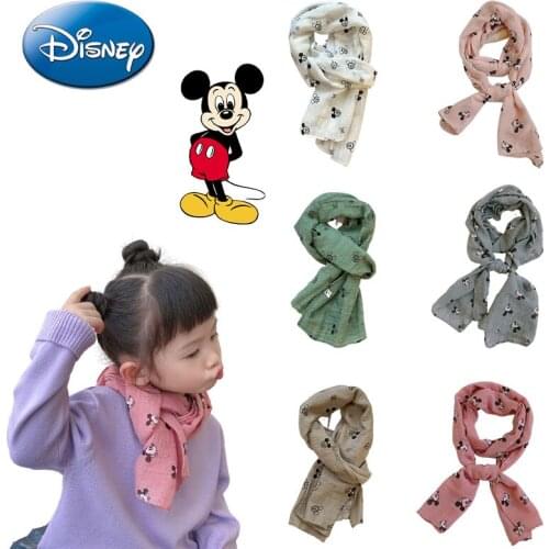 2021 Disney Mickey Wrap Cartoon New Autumn Kids Scarf Cotton Baby Scarf Winter Spring Boys Girls Scarves Children Neckerchief