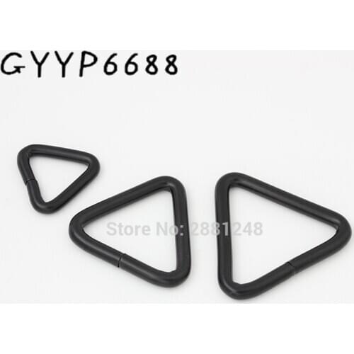 10-3018mm 25mm 32mm 38mm dark black metal non-welded triangle ring for bags parts alloy hardware round edge hardware accessories