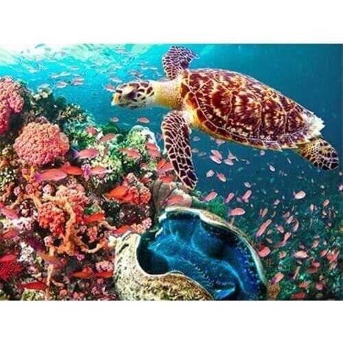 Ocean turtles diamond painting sea animals rhinestone embroidery dot mosaic sticker decor diamond dots posters wall papers gift