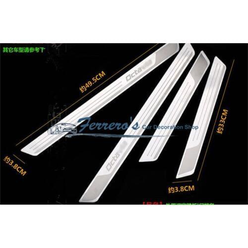 High-quality stainless steel Plate Door Sill Welcome Pedal Car Styling Accessories 4pcs/set For Skoda Octavia 7 2007-2015