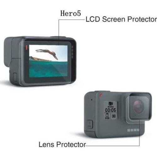 Yiwa Display Tempered Film for Gopro Hero 7 6 5 Tempered Glass Screen Protector for GoPro Hero 7 6 5 Action Camera Lens film r35