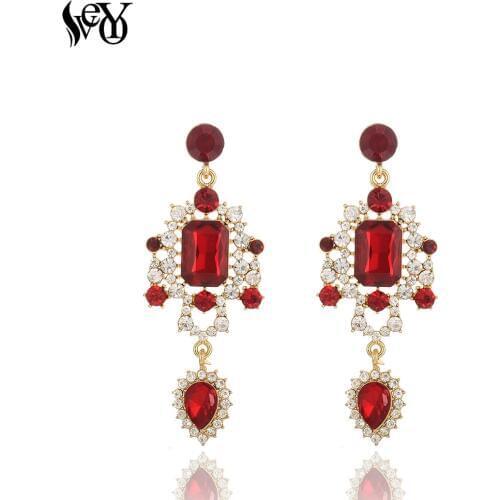 VEYO Rhinestone Retro Drop Earrings Luxury Crystal Earrings for Women New Arrival Brinco