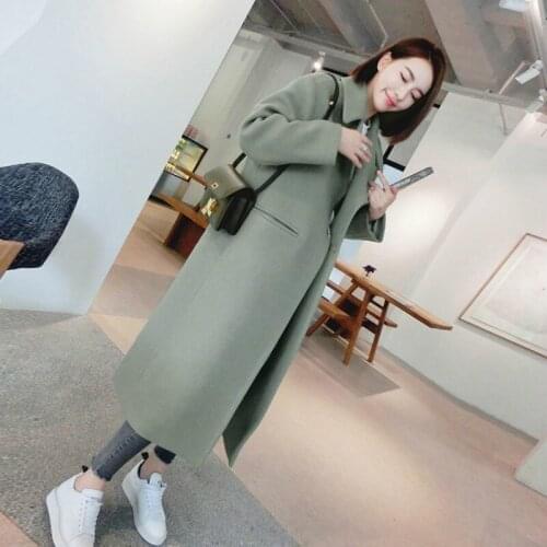 2020 autumn and winter new womens wool coat mid-length thick single-breasted slim womens fashion jacket