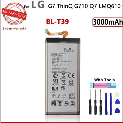 100% Genuine BL-T39 Battery For LG G7 G7+ G7ThinQ LM G710 BLT39 3000mAh Mobile Phone In Stock New Batteries With Gifts Tools