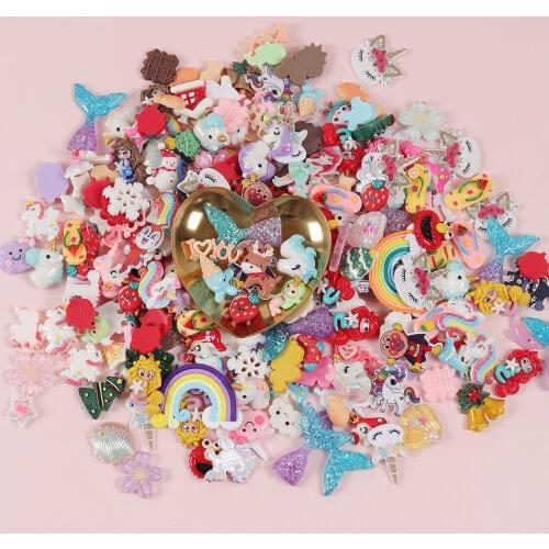 50Pcs Cute Mixed 3D Resin Flatback Cabochons Embellishment DIY Jewelry Crafts Mobile Phone Shell Materials Hairpin Accessories