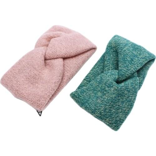 Hair Accessories Headwear Women Solid Knitting Cotton Cross Warm Fashion Headbands Hair Holder Elastic Hairbands Headwraps