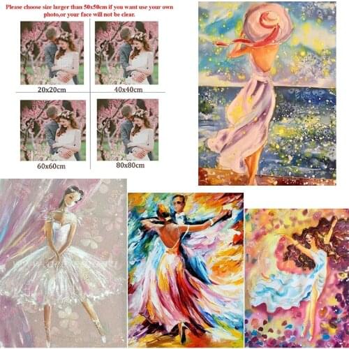 Diy Diamond Painting Custom Figure Painting Ballerina Square Diamond Round Diamond Full Diamond Cross Stitc Mosaic Home Decora