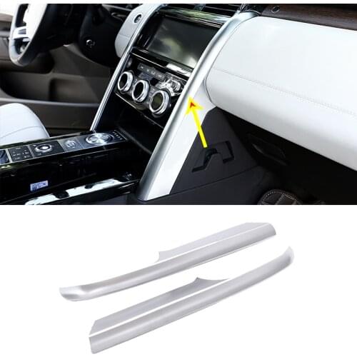 Car Accessorie Central Control Decoration Strip Protection Trim For Land Rover Discovery 5 L462 LR5 2017-2018 silver 2 Pcs