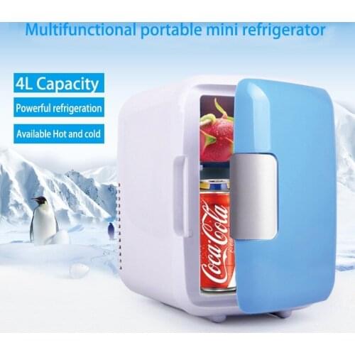 Car Fridge 4L Portable Mini Refrigerator Car Fridge Cool Auto Compressor Freezer RV Van Truck Travel Cooler Home Use 12V/220V