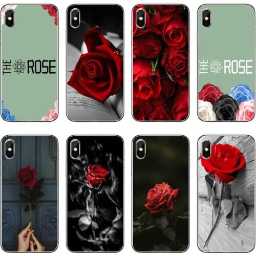 Black Red Rose flower Accessories phone Case For Huawei P30 P20 Pro P10 P9 P8 Lite Y5 Y6 Y7 Y9 P Smart Plus 2018 2019