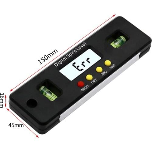 360 Degree Mini Digital Protractor Angle Finder Inclinometer Electronic Level with Magnetic Bottom Angle Measuring Tool LX0D