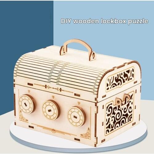 DIY Handmade Toys 3D Wooden Puzzle Game Password Box Assembly Popular Gift for Children Adult Christmas Birthday