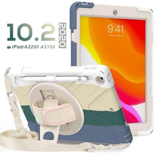 Kids for iPad Case 10.2 7th 8th Generation 2019 2020 360 rotation Shockproof Tablet Cover Stand Case for iPad 10.2 Funda+Pen