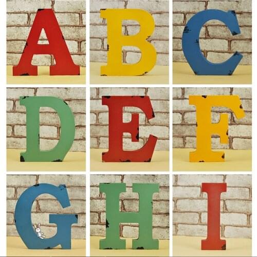 DIY Retro Old Creative Wooden Art Craft Letter Ornaments Letters Numbers Home Photo Props Bar Cafe Party Wedding Decor New Year
