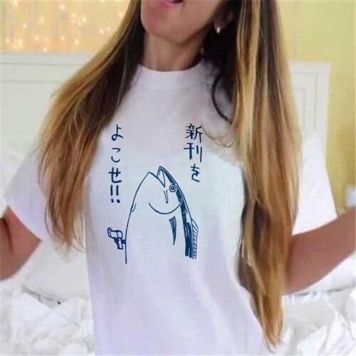 Japanese Print T-shirt Summer Womens Fashion Harajuku Large Size Tops Casual Short-sleeve O-neck Female T-shirt