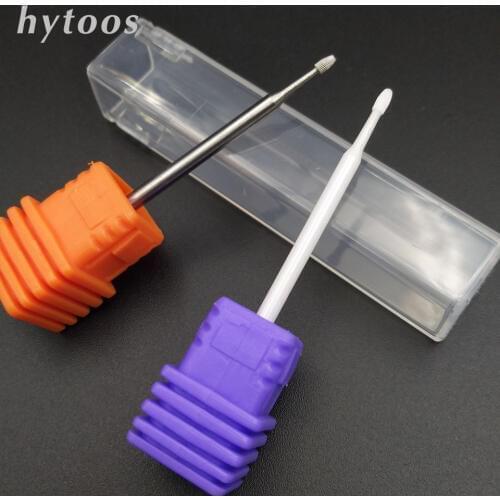 HYTOOS 2 Type Cuticle Clean Nail Drill Bit Rotary Burr Milling Cutter For Manicure Dead Skin Removal Tools Drill Accessory