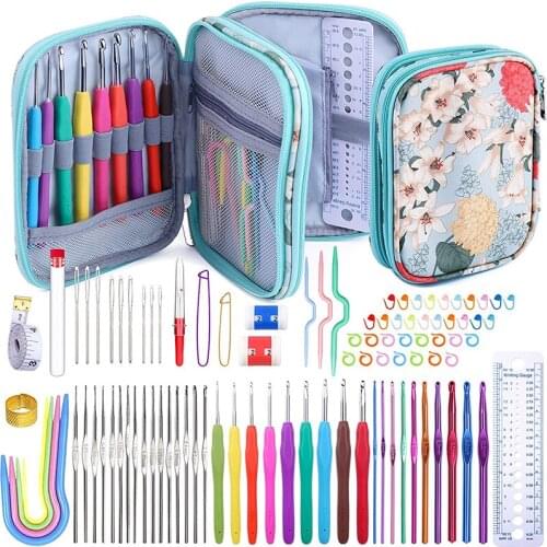 Imzay 96 Crochet Hooks Suit With Knitting Needles Storage Box Knitting Crochet Accessories DIY Weaving Tool SuitableFor Beginner
