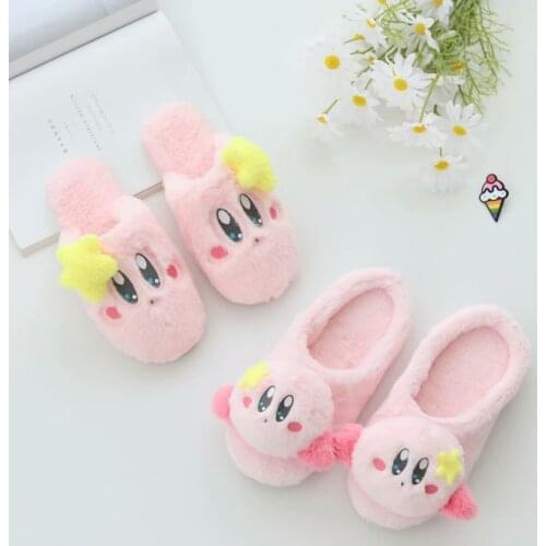 Kawaii Kirbs Shoes Cartoon Classic Anime Game Anime Soft Stuffed Cute Plush Toys Home Winter Warmer Indoor Shoes Girls Gift
