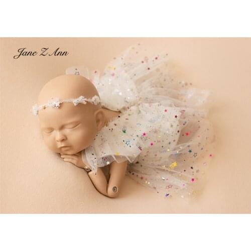 Stars gauze dress suit+ hair accessories +diaper multi-layer pettiskirt clothes props newborn baby photo studio photography