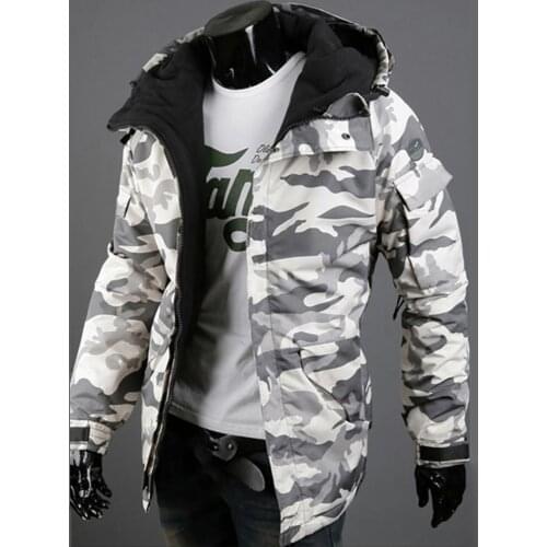 50% Hot Sale 2021 Fashion Warm Military Style Men Jacket Coat Camouflage Print Outdoors Clothes Casual Streetwear