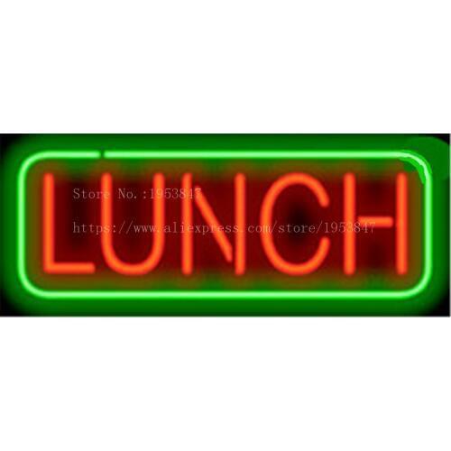 Lunch Deli Neon sign Real Glass Tube Bulbs Light Bar Beer Club Decoration Custom Signs Signboard Bread Store Shop 17"x14"