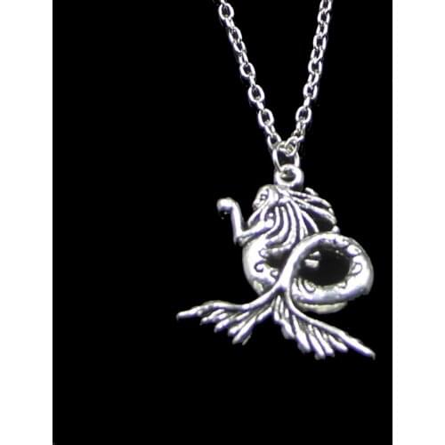 Fashion 27*27mm Mermaid Pendant Necklace Link Chain For Female Choker Necklace Creative Jewelry party Gift