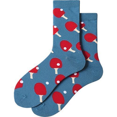 Socks Womens Simple Ping Pong Trend Korean-style College Style Cool Versatile Hipster Tube Socks Mens COUPLES Socks