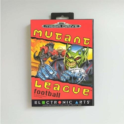 Mutant League Football - EUR Cover With Retail Box 16 Bit MD Game Card for Megadrive Genesis Video Game Console