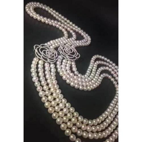 New design 8-9mm south sea round white pearl necklace 20"22"24"26" KKK